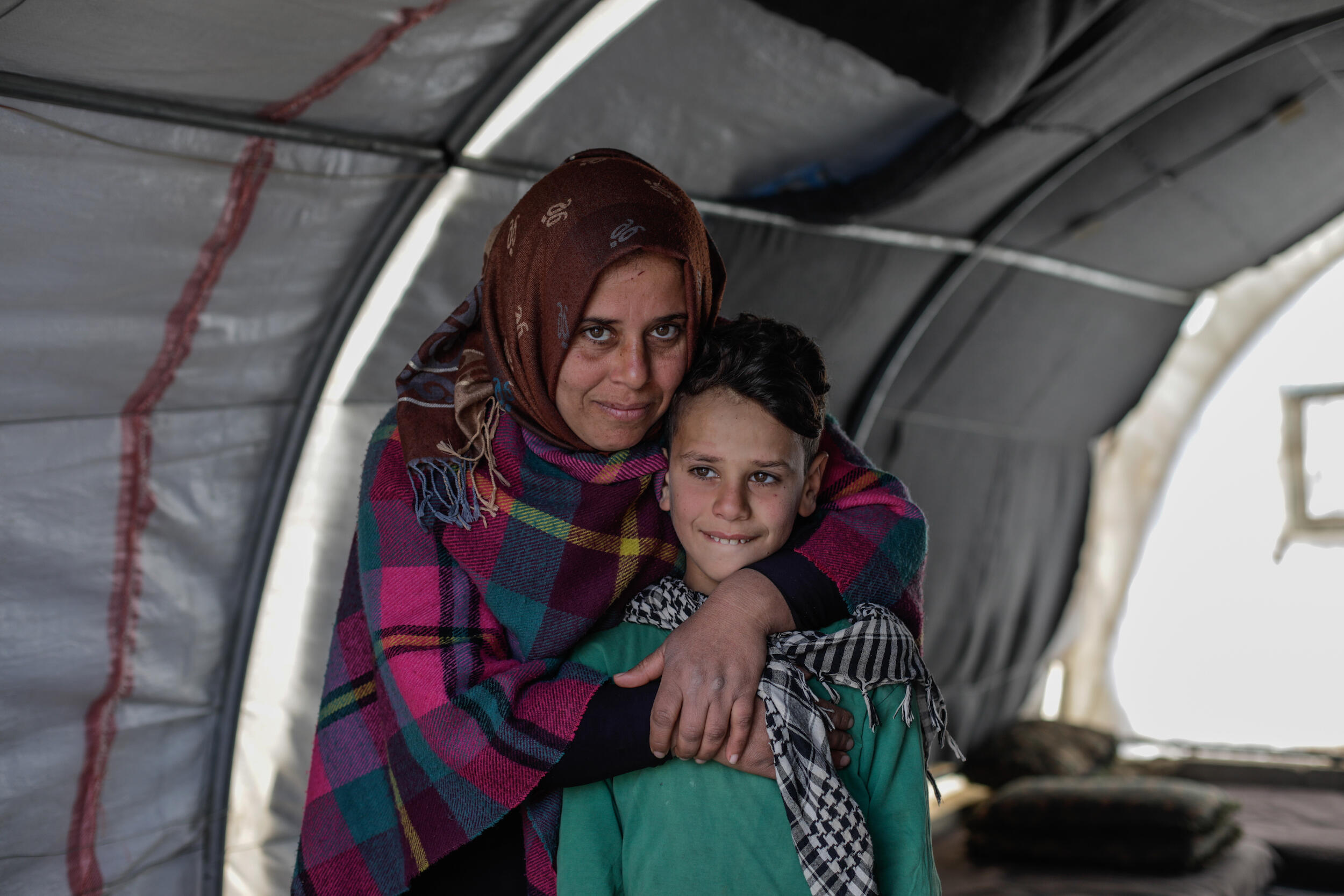 Mamma och son i Syrien